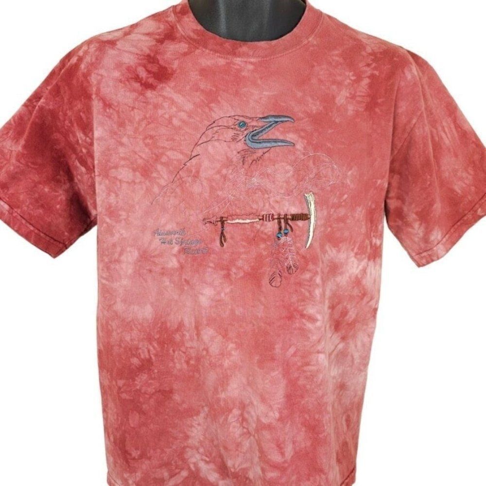 Vintage Native American T Shirt Mens Size Medium Y2K Raven Ainsworth Hot Springs